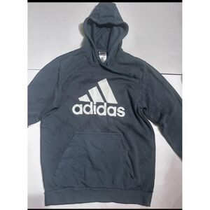 Adidas Men's Black and Blue Hoodie